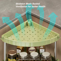 Kitchen Spice Rack Shelf Countertop Corner Multifunctional Seasoning Supplies Rack Saving Spice Rack Organizer with Hooks