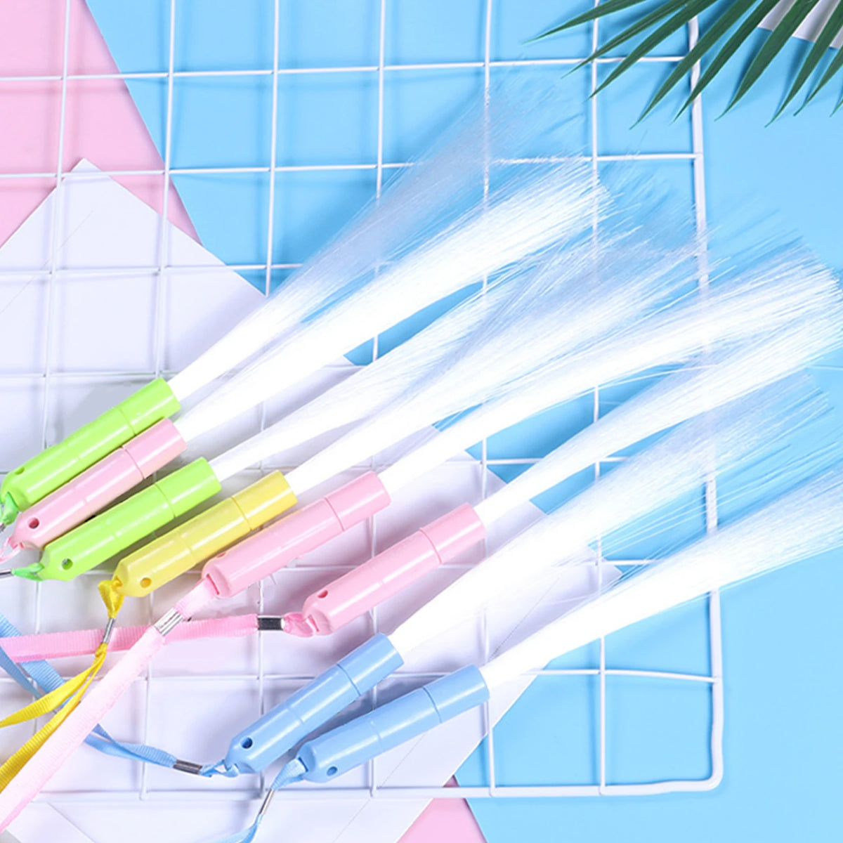 LED Light Up Fiber Optic Wands Glow Sticks Flashing Concerts Rave Colorful Flashing Concert with Strap LED Light Up Shows Toys