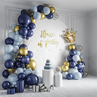 Metal Golden Blue Balloons Arch Set Birthday Wedding Decoration Party Supplies Graduation Holiday Celebration Baby Shower Globos