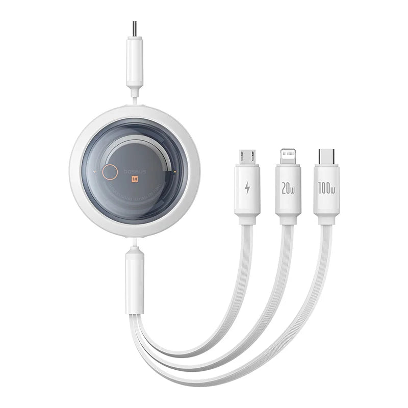 Baseus 3 In 1 Retractable Phone Data Cable