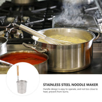 Kitchen Handle Sieve Pasta Basket Strainer for Food Stainless Steel Wire Fine Mesh Sieve Oil Strainer Noodle Pasta Basket