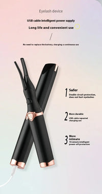 Portable 3 Temperature Mode Heated Eyelashes Curling Tool Electronic USB Natural Fake Eye Lash Curler Beauty Supplies