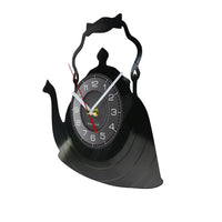 Modern Kitchen Artwork Teapot Wall Clock Tea Room Wall Decor Teapot Retro Vinyl Record Wall Clock Kitchen Decorative Wall Watch