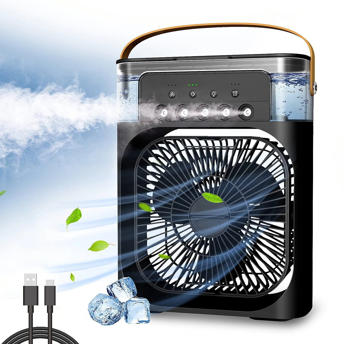 OREADEX 3 In 1 Fan AIr Conditioner Household Small Air Cooler LED Night Light Portable Humidifier Adjustment Fan Office Home Fan