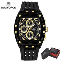 NAVIFORCE Fashion Men Watch Quartz Chronograph  Clock 3ATM Waterproof Silicone Band Sports Casual Date Display Male Wristwatches