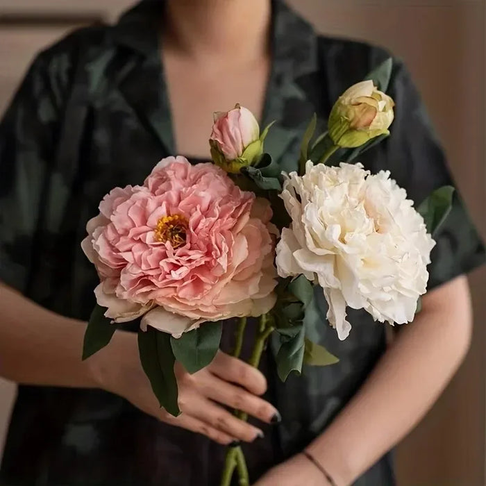 Peony Simulation Flowers, Home And Living Room Artificial Flower Decorations, Dining Table Dried Flower Bouquet Decoration