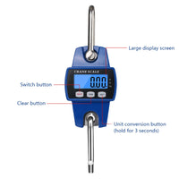 Portable Electronic Digital Crane Scale Weight 300 kg Stainless Steel Heavy Duty Hanging Hook Scales