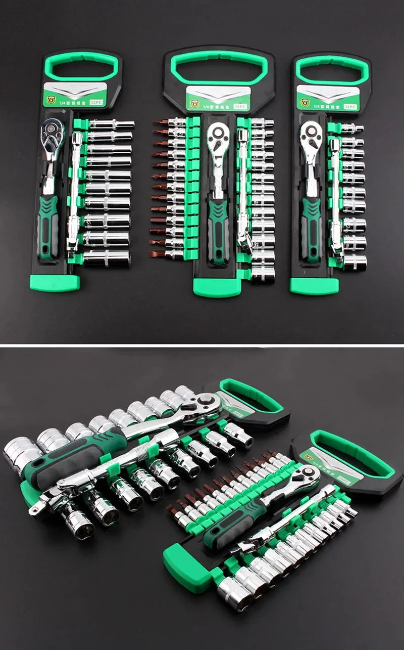 1/4 3/8 1/2 Inch Ratchet Wrench 72 Tooth Drive Ratchet Socket Wrench Tool Multi-funtion DIY Hand Tool Ratchet Handle Wrench