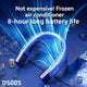 Xiaomi 8000mAh USB Hanging Neck Fan Portable Bladeless Mini Rechargeable Mute LED Digital Display Electric Fans Air Cooler New