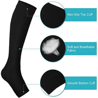 1 Pairs S-XXL Compression Socks Medical Prevent Varicose Veins Toeless Support Hose for Women Men
