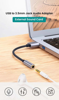 NIERBO USB to 3.5mm Audio Jack Adapter USB A to 3.5mm TRRS USB to Audio Jack Adapter Headset External Stereo Sound Card