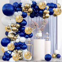 Navy Blue Balloons Garland White Sliver Confetti Latex Ballon Arch Kit Wedding Anniversary Birthday Party Baby Shower Decoration