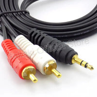 1.5M 3M 5M 10M 3.5mm Plug Jack Connector to 2 RCA Male Music Stereo Adapter Cable Audio AUX Line for Phones TV Sound Speakers