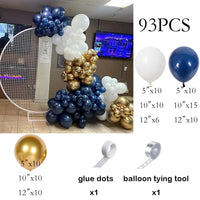 Navy Blue Balloons Garland White Sliver Confetti Latex Ballon Arch Kit Wedding Anniversary Birthday Party Baby Shower Decoration