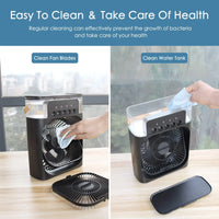 OREADEX 3 In 1 Fan AIr Conditioner Household Small Air Cooler LED Night Light Portable Humidifier Adjustment Fan Office Home Fan