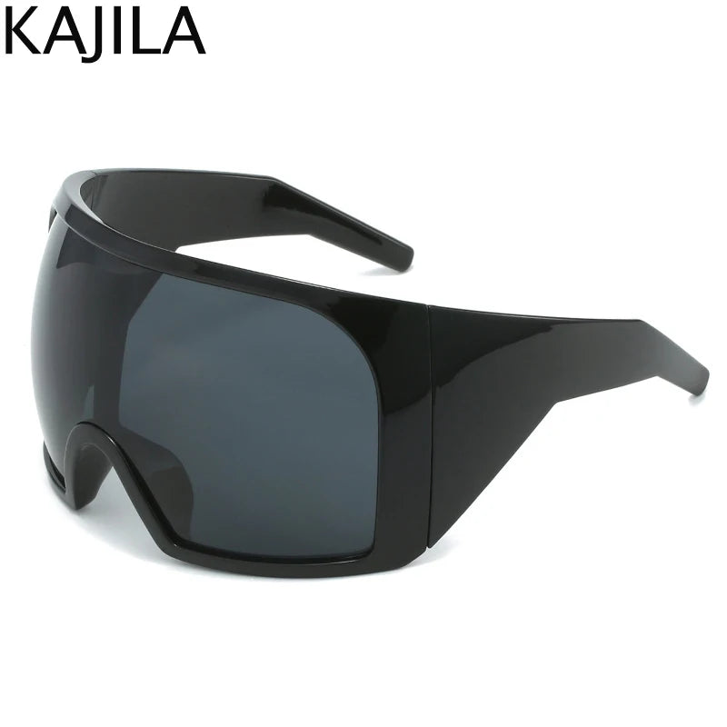 Oversized Punk Shield Sunglasses Women Men Big Frame 2025 Luxury Brand Steampunk Mask Sun Glasses For Ladies Sports Goggle UV400