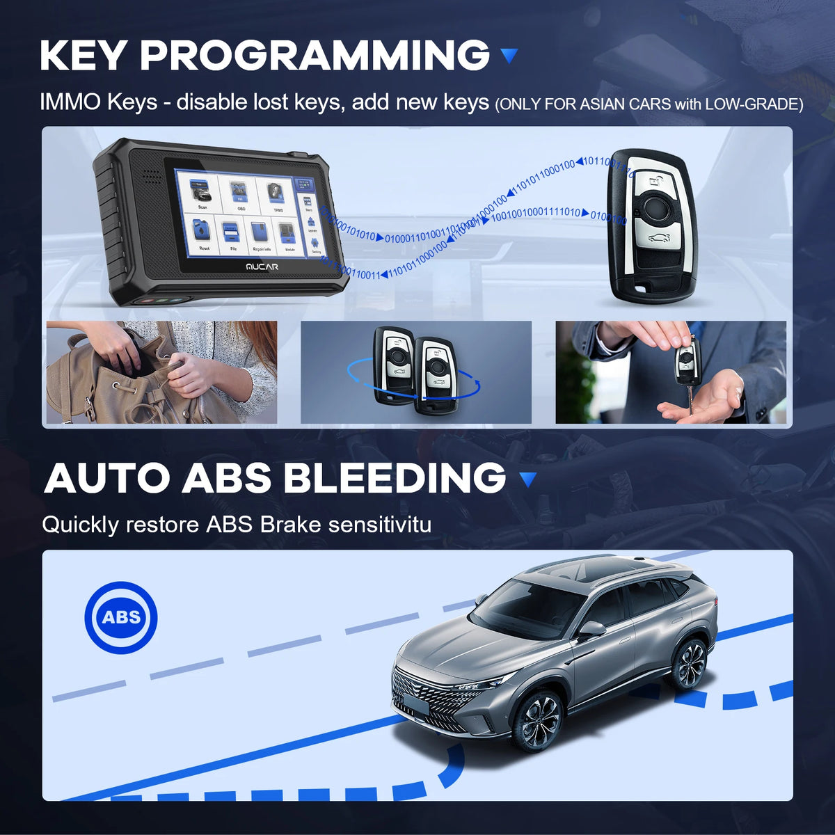MUCAR VO6 All Cars Lifetime Free Full System 28 Resets Obd2 Diagnostic Tools ECU Coding Bi-directional Scan Obd 2 Auto Scanner