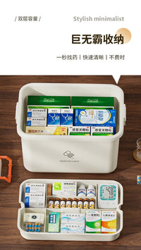 Large Capacity Medicine Box Portable Home First Aid Medical Kit Family Emergency Medicine Box with Multi-layer Drug Storage Case