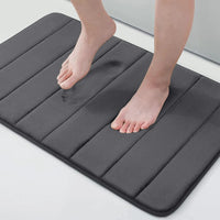 Memory Sponge Stripe Bathroom Non slip, Water Absorbent, Machine Washable Floor Mat