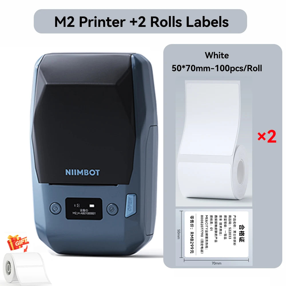 Niimbot M2 Thermal Transfer Label Printer 300 DPI High Definition Wireless 20-50 mm Print Width Label Maker Support Phone/PC