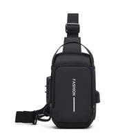 Men Anti Theft Chest Bag Shoulder Bags USB Charging Crossbody Package School Short Trip Messengers Bags Men's Oxford Sling Pack