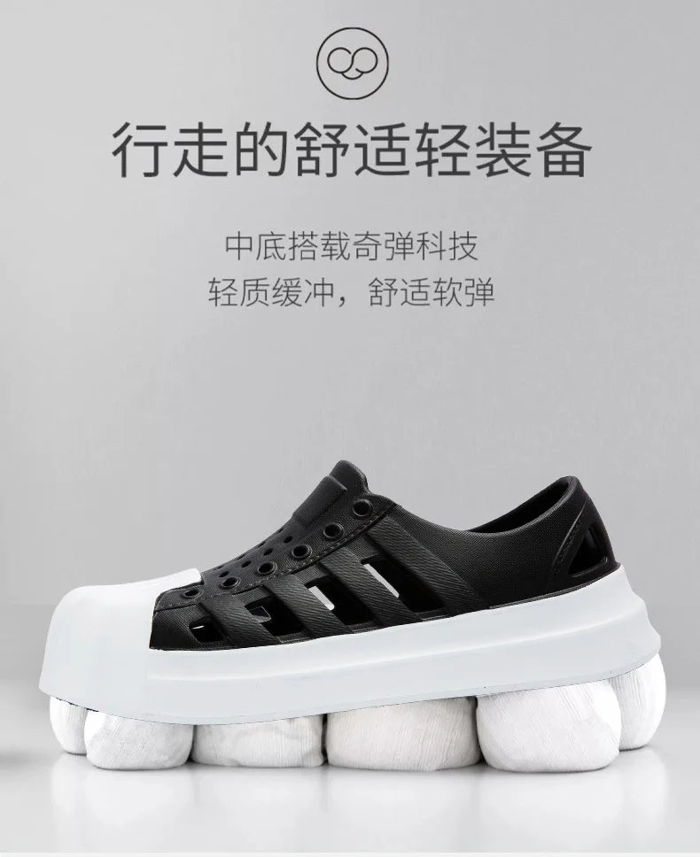 Men sandals outdoors Hole sandals for men Breathable Thick Bottom Unisex Soft EVA Non-slip Women sandals summer 2024 Beach Shoes