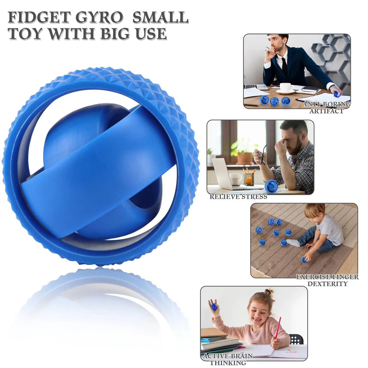 New 3D Printed Rotating Ball Toy O-Shaped Universal Fingertip Gyroscope Gravity Rotation Anxiety Relief Decompression Cool Toy