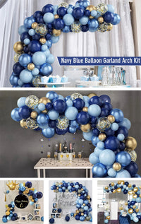 Metal Golden Blue Balloons Arch Set Birthday Wedding Decoration Party Supplies Graduation Holiday Celebration Baby Shower Globos