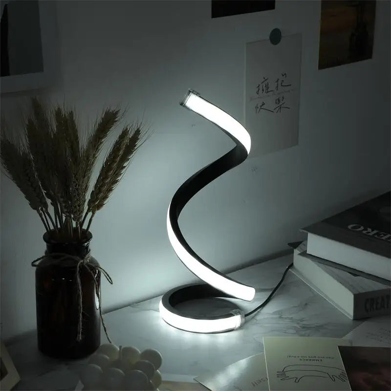 LED Spiral Table Lamp - Modern Three Speed Dimming