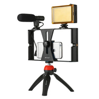 PULUZ Smartphone Vlogging Kit Video Recording Equipment with Tripod Fill Light Shutter for Camera Phone Youtube Set Vlogger KIT