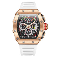 Luxury Brand Tonneau Watch for Men Classic Stainless Steel Chronograph Quartz Watches Fashion Sport Waterproof Reloj Hombre Gift