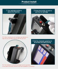 Phezer A Level Ink 1/3/5/10pcs Handheld Online Inkjet Printer Cartridge Quick Dry Black B Level 12.7mm Original Parts Office