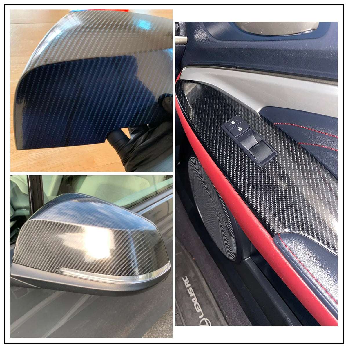 Glossy Carbon Fiber Wrap Vinyl Film 2D 3D 4D 5D 6D Car Sticker Auto Motorcycle Wrapping Covering Film Decorative Car Accessories