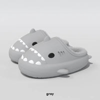 Litfun Fur Plush Shark Slippers Women Men Winter Cozy Fur Shark Slides Cartoon Furry Home Shoes Platform Waterproof Shark Slides