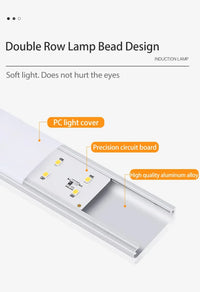 Night Light 20/30/40/60CM Motion Sensor Light Wireless USB LED Cabinet Light Wardrobe Lamp For Kitchen Cabinet Bedroom Wardrobe