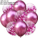 10/14pcs Mix Pink Rose Balloons Heart Star RoseGold Confetti Balloon Birthday Party Decorate Kids Adult Air Balls Wedding Globos