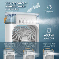 OREADEX 3 In 1 Fan AIr Conditioner Household Small Air Cooler LED Night Light Portable Humidifier Adjustment Fan Office Home Fan