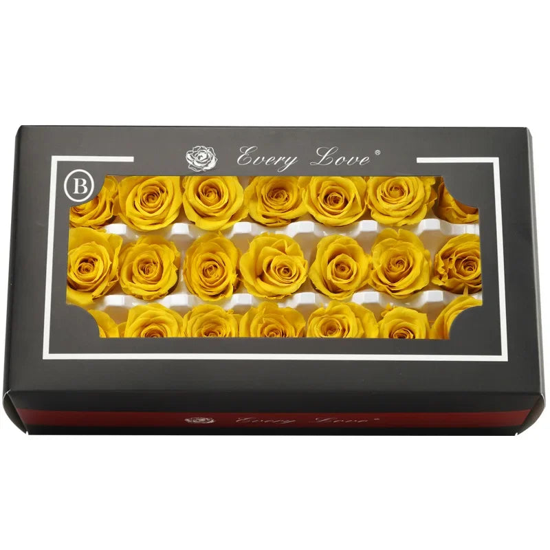 Grade B 21PCS 2-3cm Mini Preserved Roses Heads Eternal Rose Gift Wedding Party DIY Material Preserved Roses Home Dried Flowers