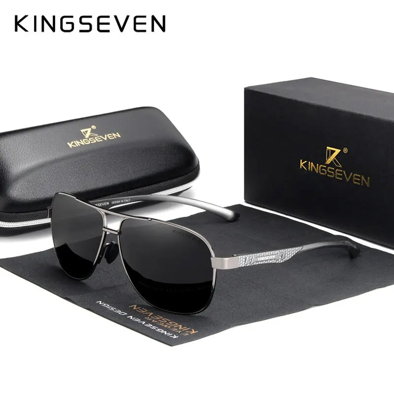 KINGSEVEN Polarized Aluminum Sunglasses Men High Quality UV400 Mirror Lens Male Women Fashion Eyewear Driving Outdoor Glasses