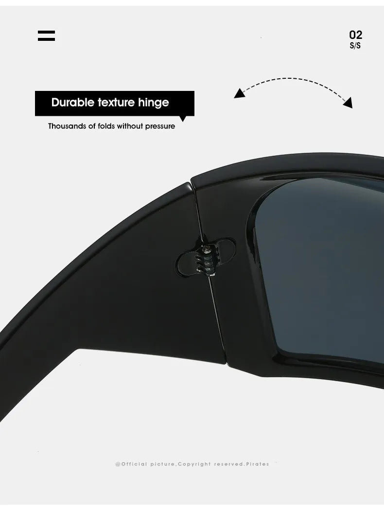 Oversized Punk Shield Sunglasses Women Men Big Frame 2025 Luxury Brand Steampunk Mask Sun Glasses For Ladies Sports Goggle UV400