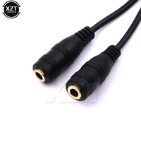 NEW Y Splitter Cable 3.5 Mm 1 Male To 2 Dual Female Audio Cable For Earphone Headset Headphone MP3 MP4 Stereo Plug Adapter Jack