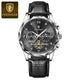 POEDAGAR Luxury Watch for Man Sports Leather Men Quartz Watch Waterproof Luminous Chronograph Men's Watches Male Clock Reloj+box