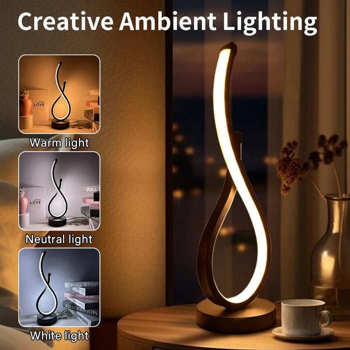 LED Spiral Table Lamp - Modern Nightlight