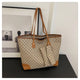 Large-capacity women's bags in Europe and the United States retro shoulder bag classic letters PU commuter handbags women