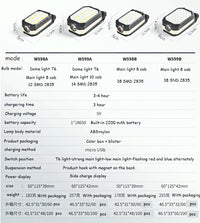 Multi-function Work Light Floodlight Glare Flashlight Built-in Battery Magnetic Suction Power Display Car Repair Emergency Lamps