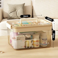 Multi-Layer Home Medicine Box Large Capacity Medical Storage Case Transparent Design for First Aid and Medication Organization