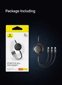 Baseus 3 In 1 Retractable Phone Data Cable