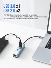 Lemorele TC48 USB Ethernet Adapter USB 3.0 Network Card for Macbook USB C to RJ45 Ethernet Adapter for PC Laptop Network Card