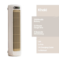 Newest Wall Mounted Air Conditioning Fan Silent Household Rechargeable Tower Fan Vertical Desktop Air Cooler  for Bedroom Living