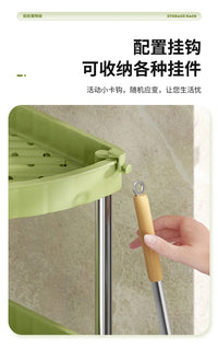 Kitchen Spice Rack Shelf Countertop Corner Multifunctional Seasoning Supplies Rack Saving Spice Rack Organizer with Hooks